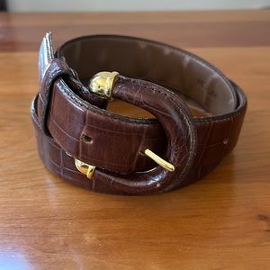 Talbots Belt Italian Alligator Calfskin size Medium